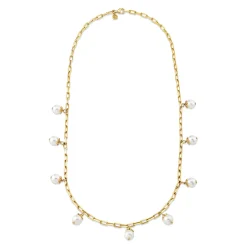Gold & Diamond Multi Marquise Pearl Necklace