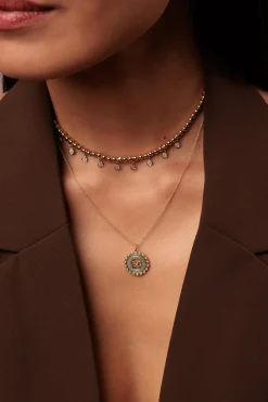 Gold & Diamond Multi Tiny Disc Necklace