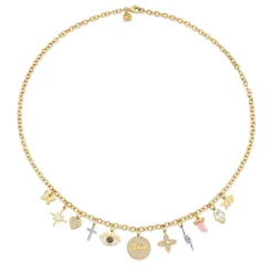 Gold & Diamond Multi-Charm Necklace