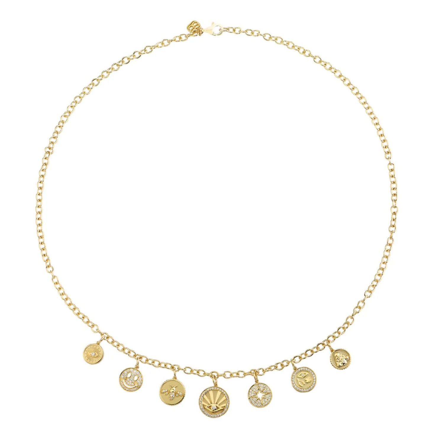 Gold & Diamond Multi-Medallion Necklace