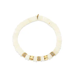 Gold & Diamond Multi-Rondelle Rainbow Moonstone Bracelet