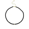 Gold & Diamond Multi-Rondelle Black Spinel Necklace