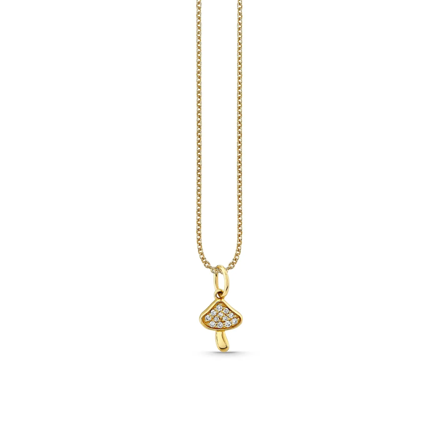 Gold & Diamond Mushroom Charm