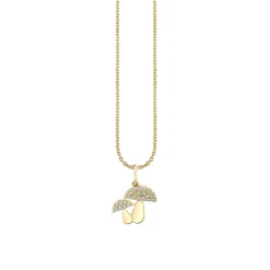 Gold & Diamond Mushroom Charm