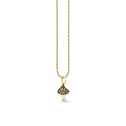 Gold & Diamond Mushroom Charm