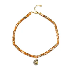 Gold & Diamond Nautilus Shell Abalone Anklet