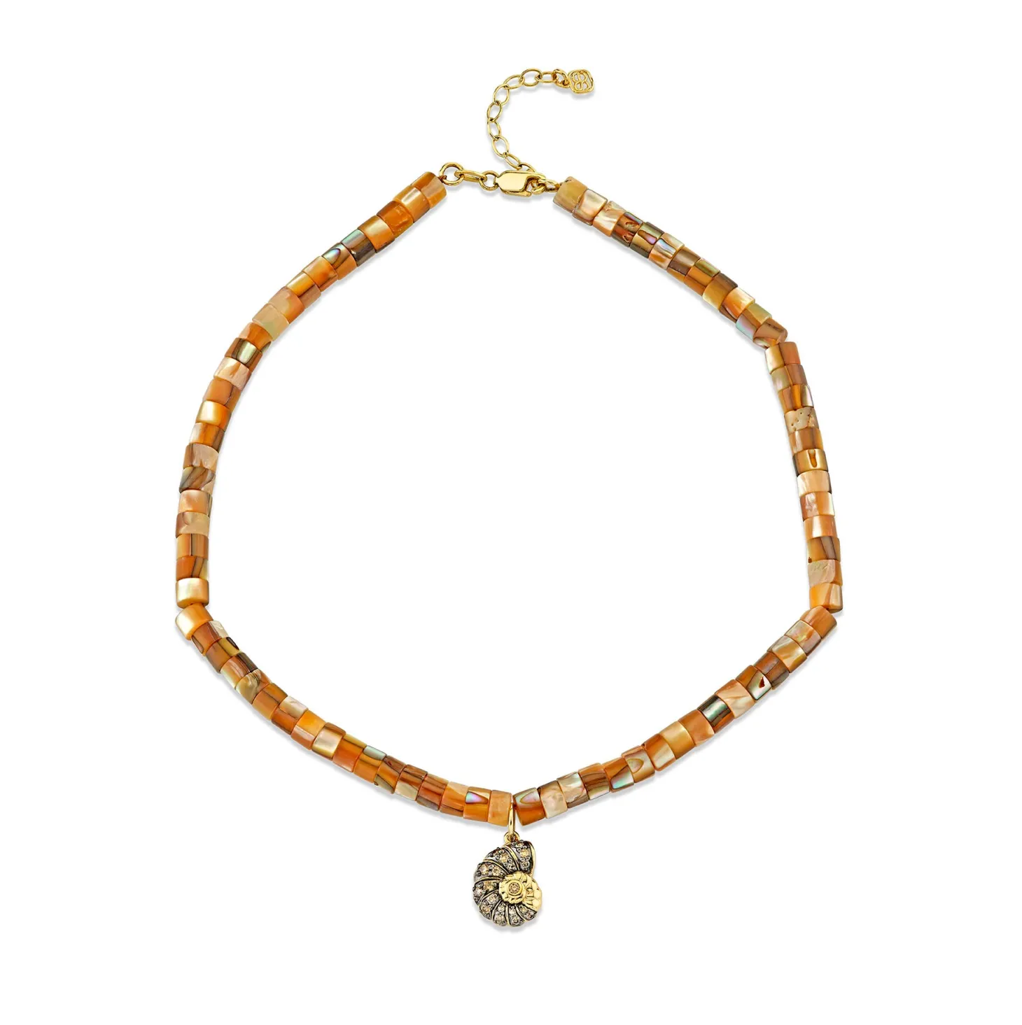 Gold & Diamond Nautilus Shell Abalone Anklet