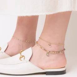 Gold & Diamond Nautilus Shell Abalone Anklet