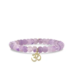 Gold & Diamond Om on Lavender Amethyst
