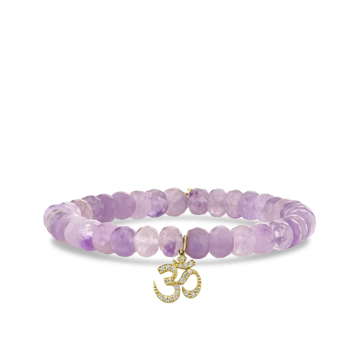 Gold & Diamond Om on Lavender Amethyst