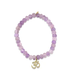 Gold & Diamond Om on Lavender Amethyst
