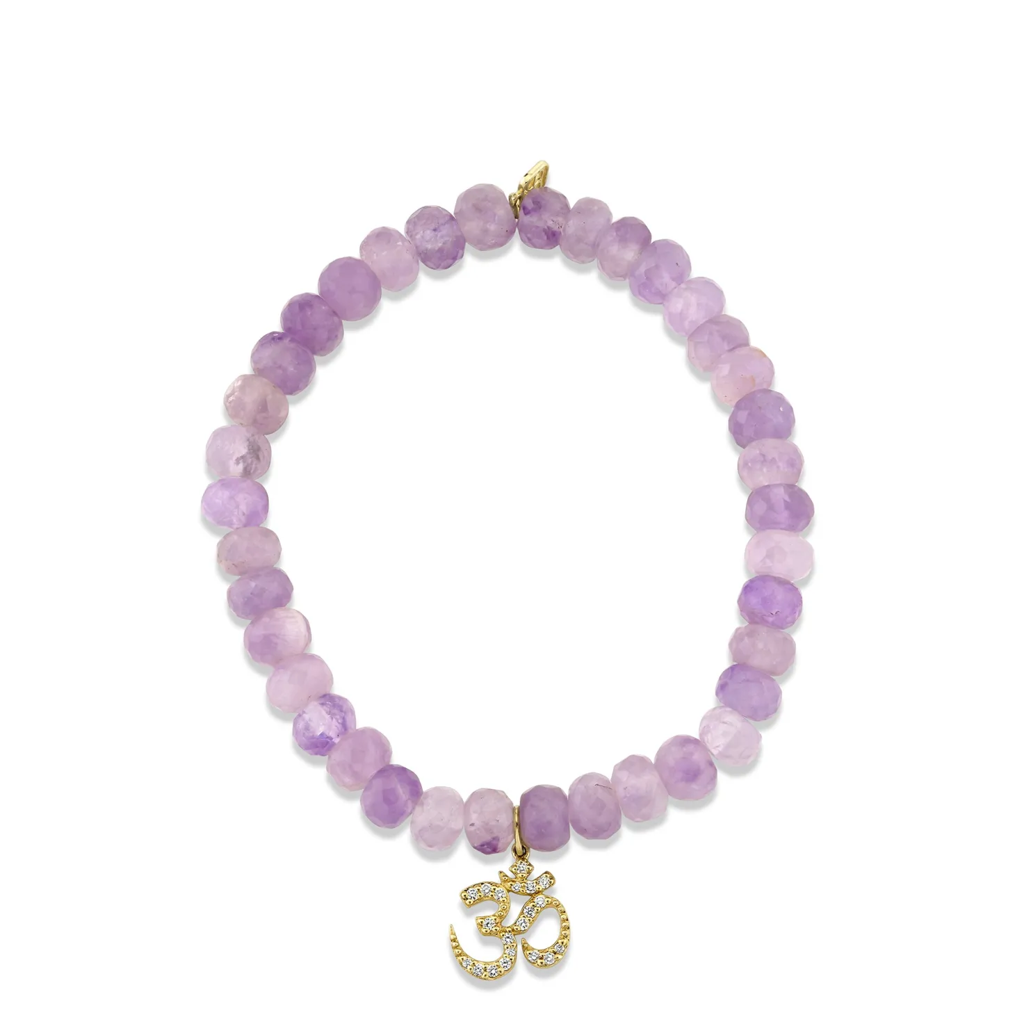 Gold & Diamond Om on Lavender Amethyst
