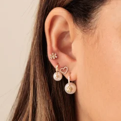 Gold & Diamond Open Heart Stud