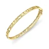 Gold & Diamond Open Icon Hinge Bangle