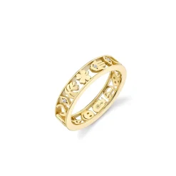 Gold & Diamond Open Icon Ring