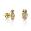Gold & Diamond Owl Studs