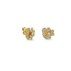 Gold & Diamond Pansy Stud