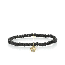 Gold & Diamond Paw on Black Spinel