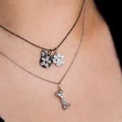 Gold & Diamond Paw Print Charm