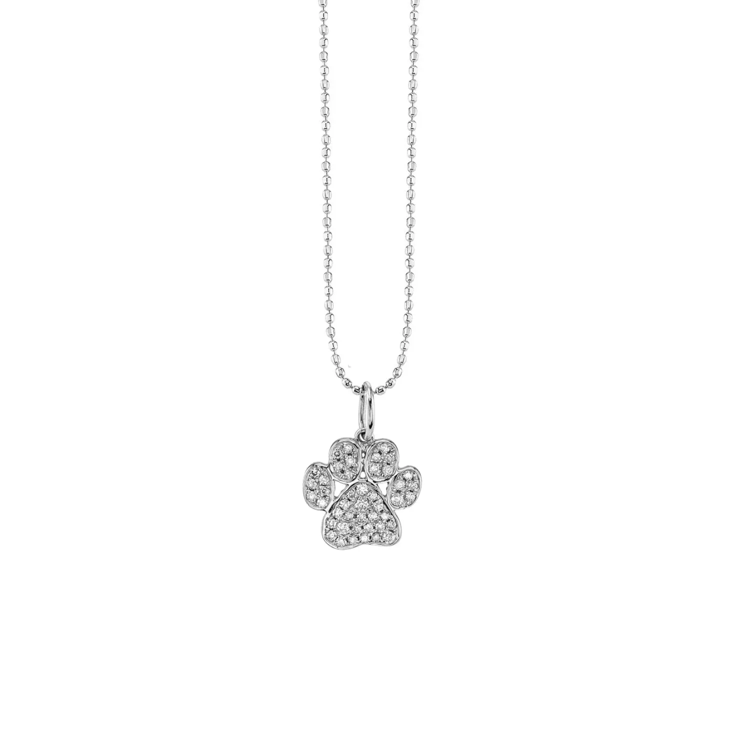 Gold & Diamond Paw Print Charm