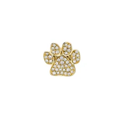 Gold & Diamond Paw Stud