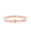 Gold & Diamond Peace & Love Bead on Rose Pearls