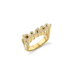 Gold & Diamond Peace Block Signet Ring