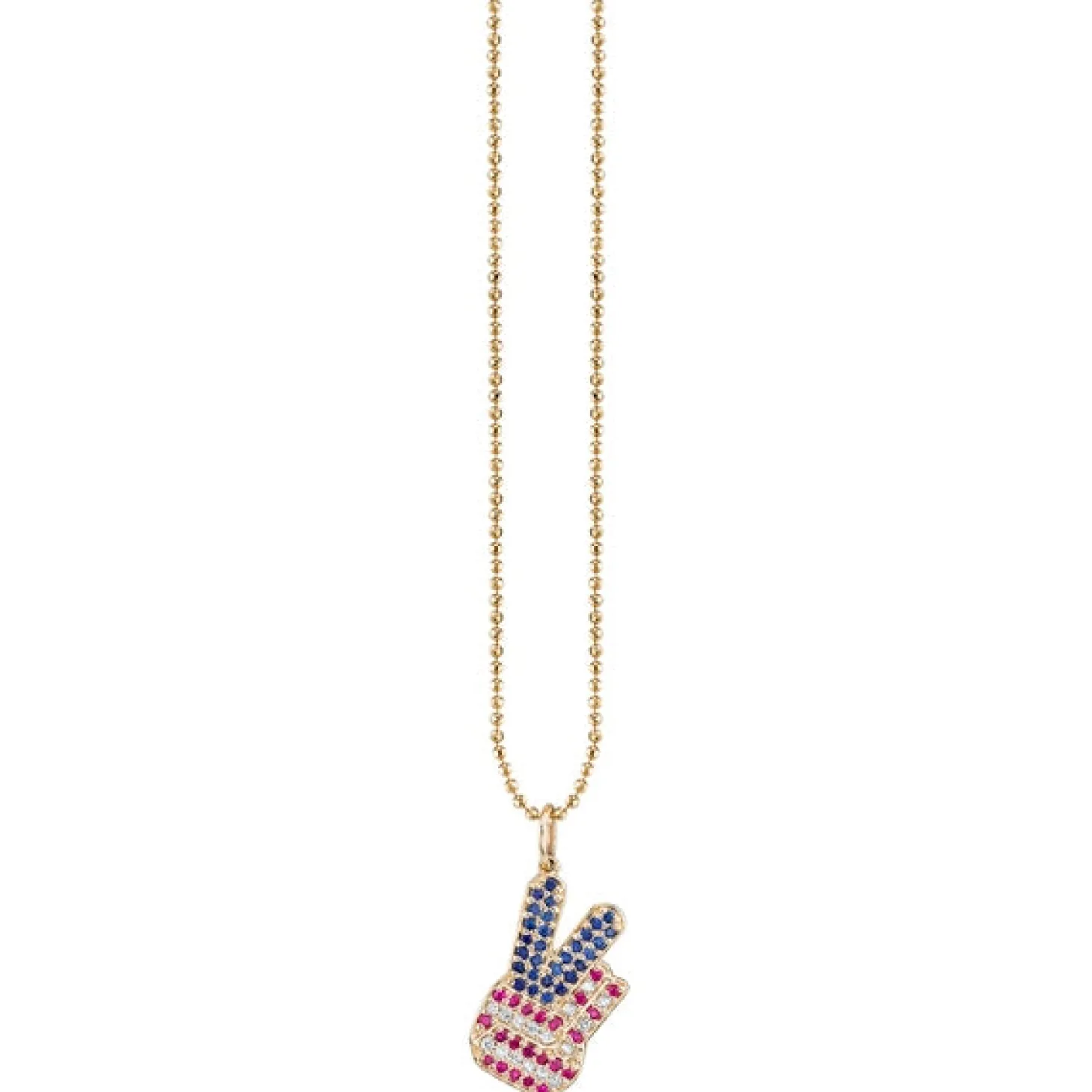 Gold & Diamond Peace Hand Patch Charm
