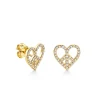 Gold & Diamond Peace Heart Stud