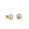 Gold & Diamond Peace Sign Stud