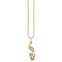 Gold & Diamond Peacock Charm