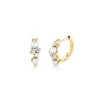 Gold & Diamond Pearl Cocktail Huggie Hoops