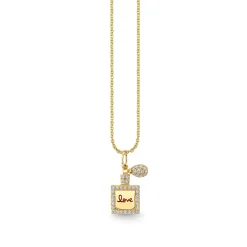 Gold & Diamond Perfume Bottle Charm
