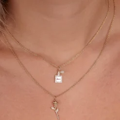 Gold & Diamond Perfume Bottle Charm
