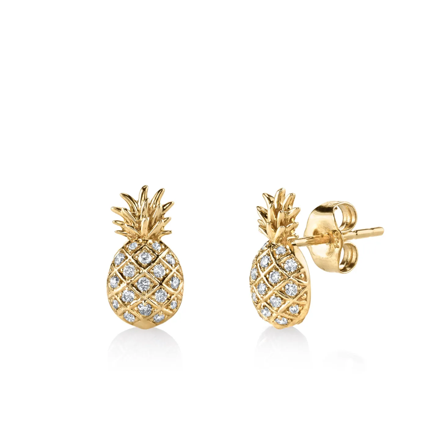 Gold & Diamond Pineapple Stud