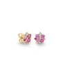 Gold & Diamond Pink Sapphire Cocktail Stud