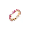 Gold & Diamond Pink Sapphire Cocktail Eternity Ring