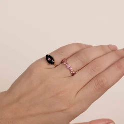 Gold & Diamond Pink Sapphire Cocktail Eternity Ring