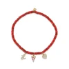 Gold & Diamond Pizza Lover Multi-Charm Bracelet