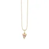 Gold & Diamond Pizza Slice Charm