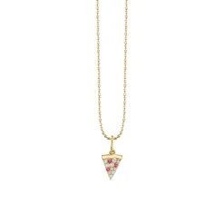 Gold & Diamond Pizza Slice Charm