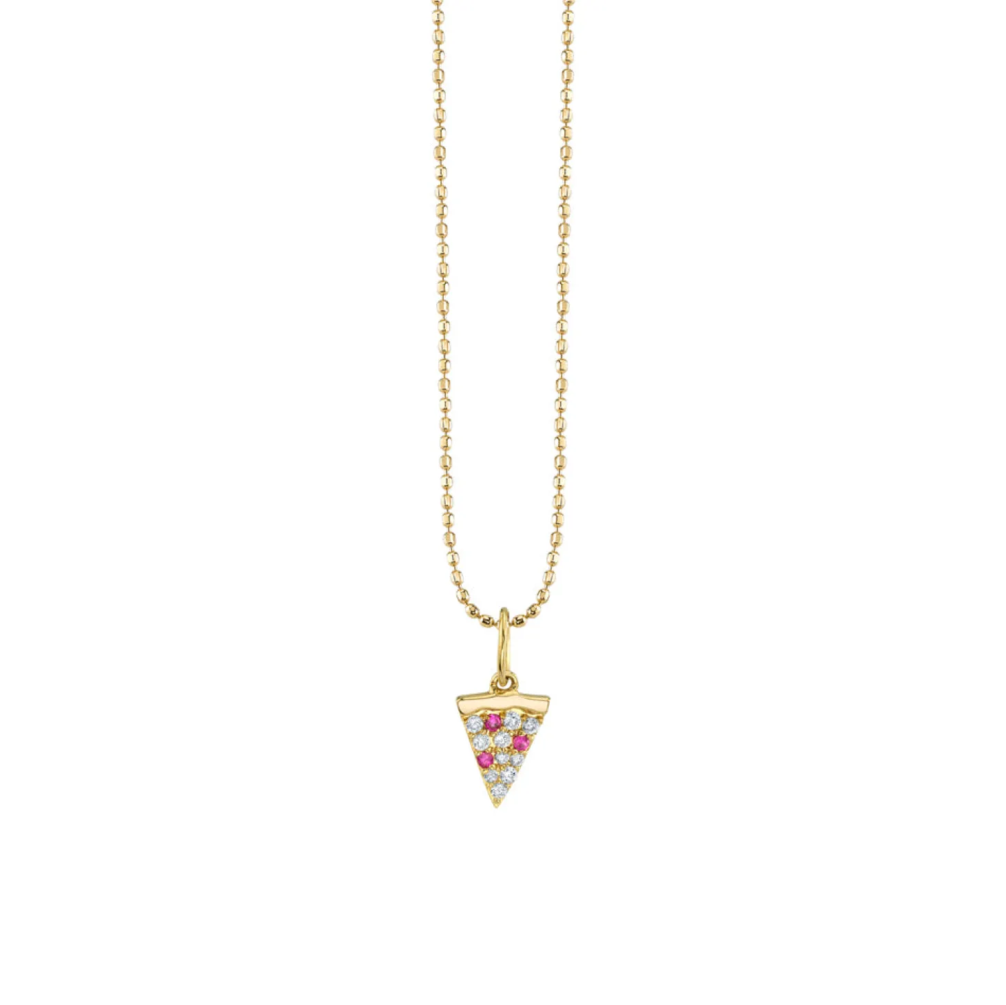 Gold & Diamond Pizza Slice Charm