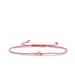 Gold & Diamond Plumeria Cord Bracelet