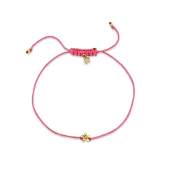 Gold & Diamond Plumeria Cord Bracelet