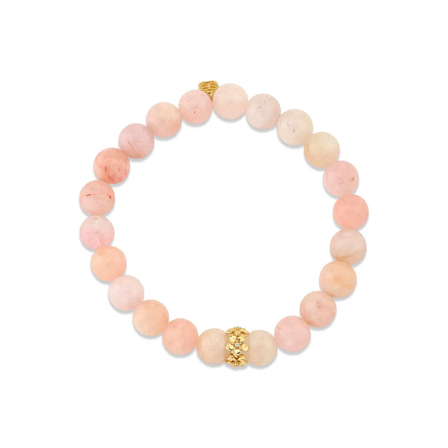 Gold & Diamond Plumeria Rondelle on Morganite