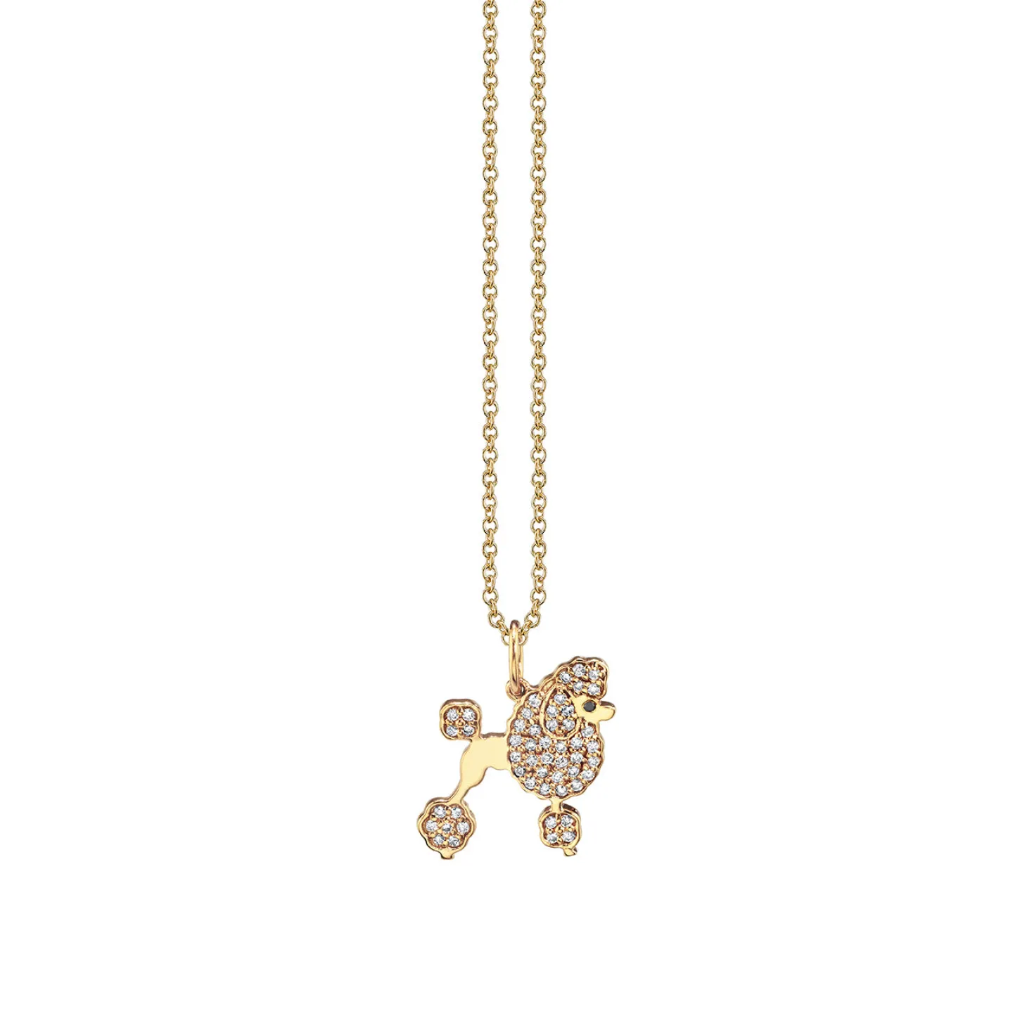 Gold & Diamond Poodle Charm
