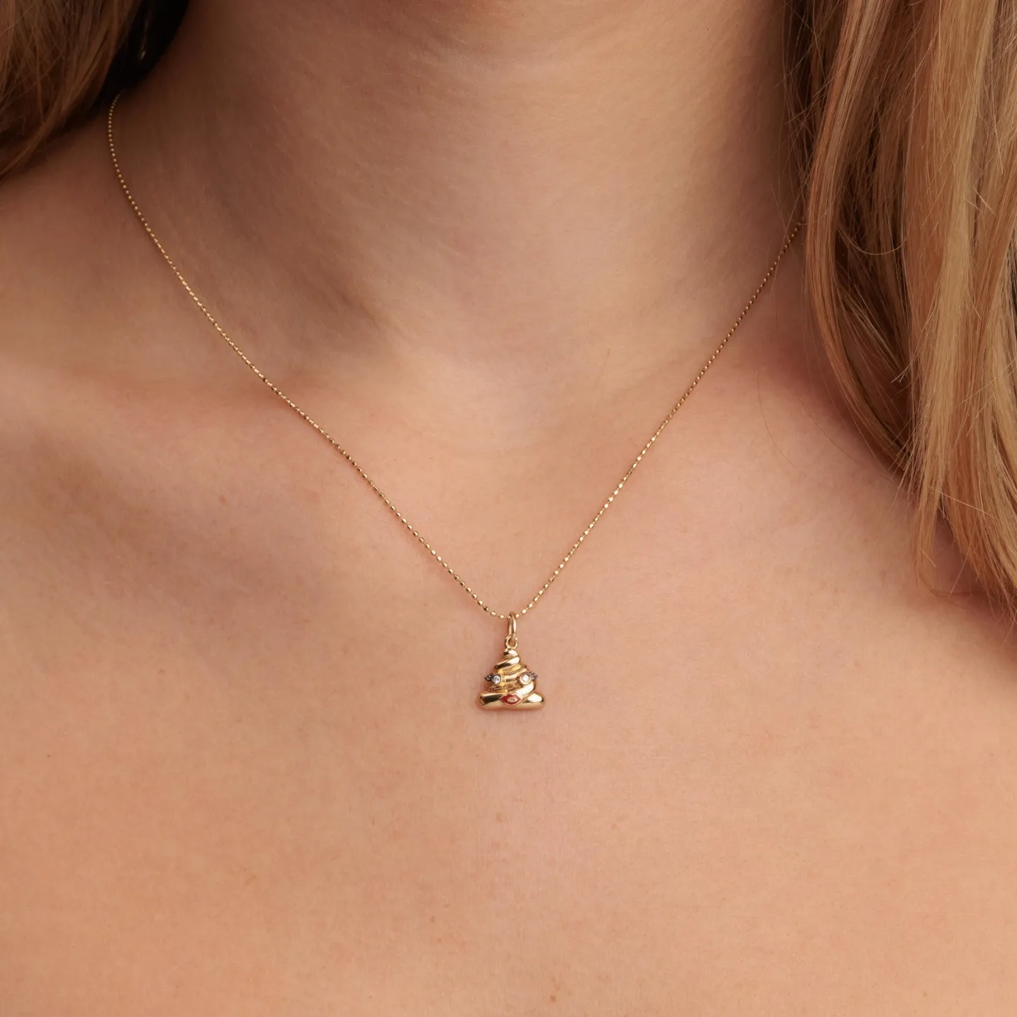 Gold & Diamond Poop Charm