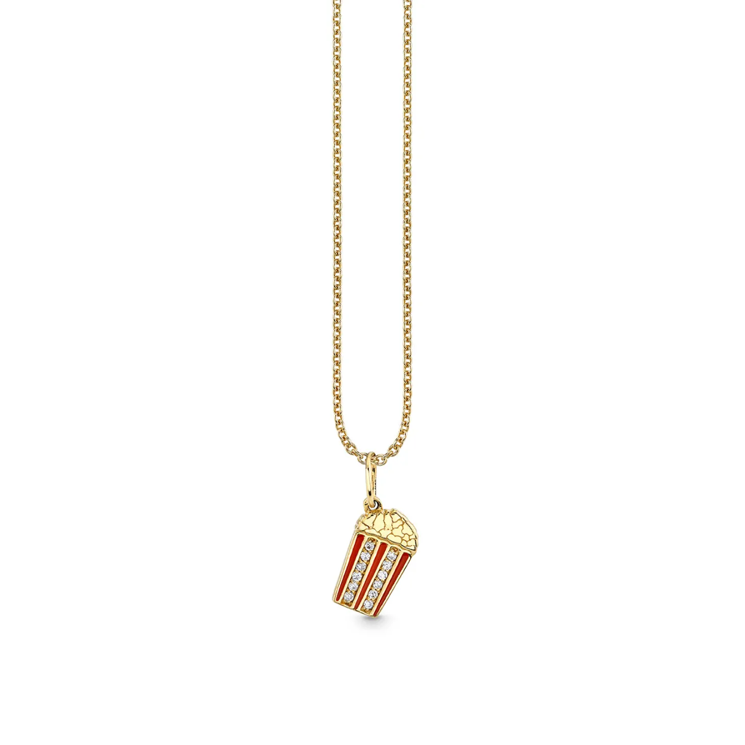 Gold & Diamond Popcorn Charm