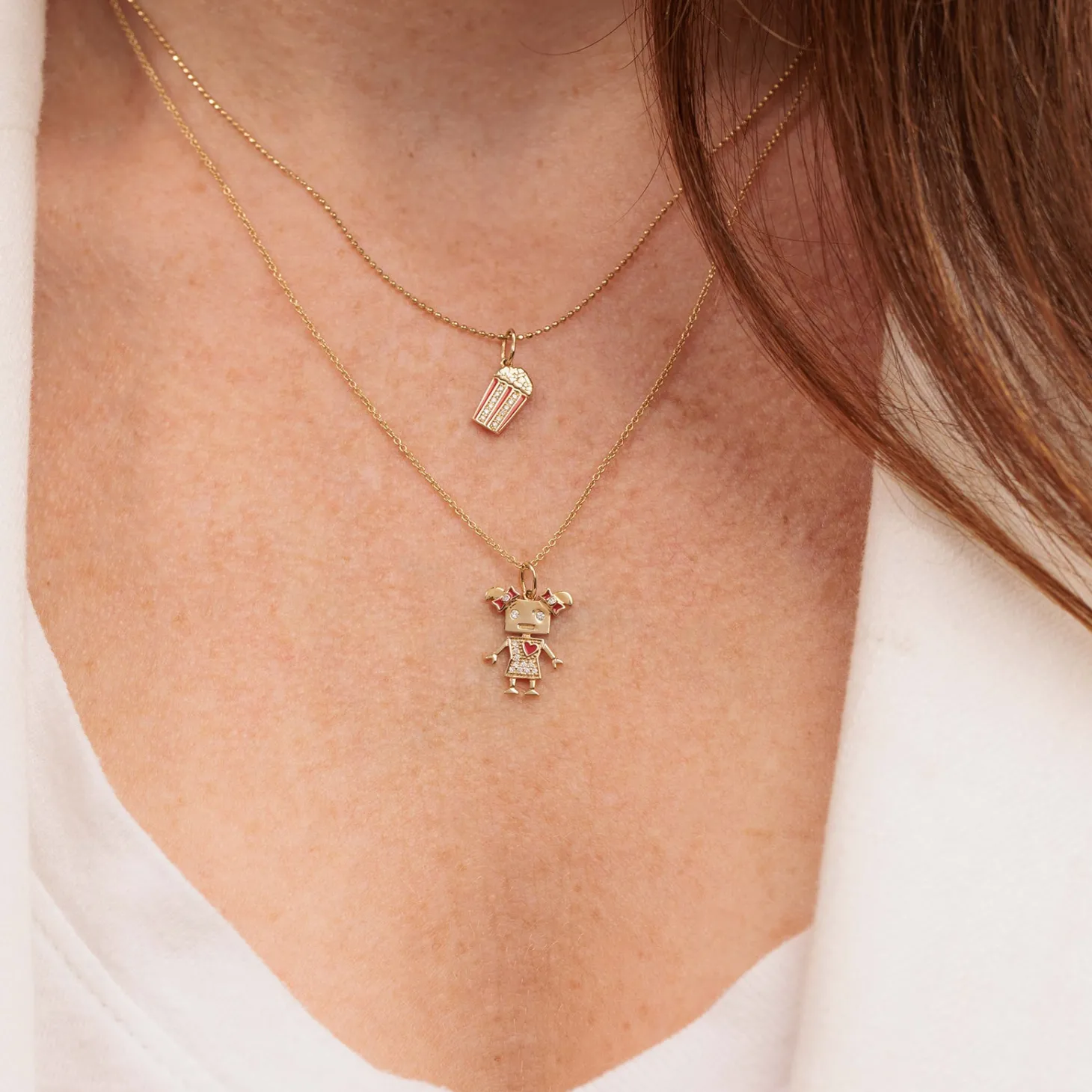 Gold & Diamond Popcorn Charm