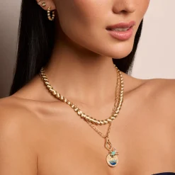 Gold & Diamond Porthole & Fish Necklace